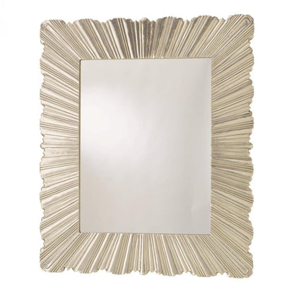 Global Views Linenfold Large Silver Mirror
