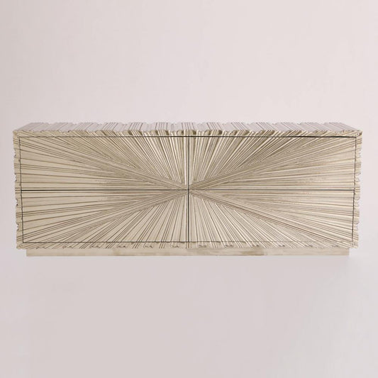 Global Views Linenfold Silver Cabinet
