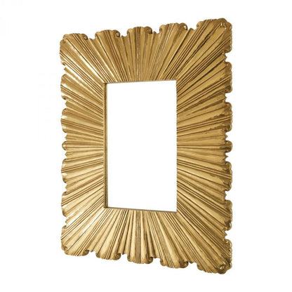 Global Views Linenfold Small Brass Mirror