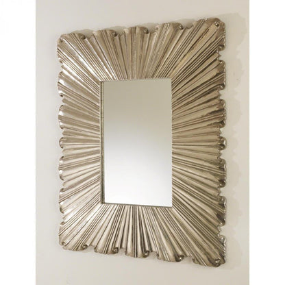 Global Views Linenfold Small Silver Mirror