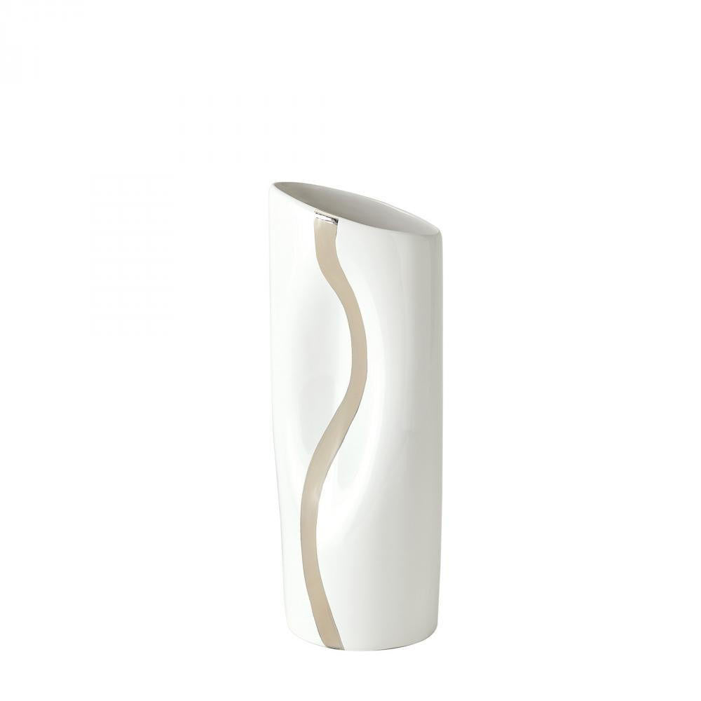 Global Views Loose Stripe Small Platinum Vase