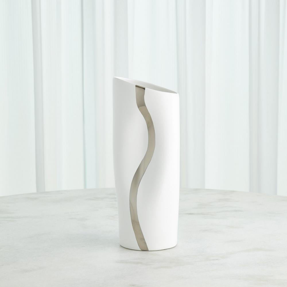Global Views Loose Stripe Small Platinum Vase