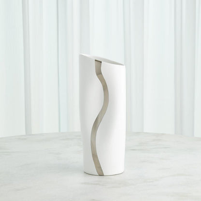 Global Views Loose Stripe Small Platinum Vase