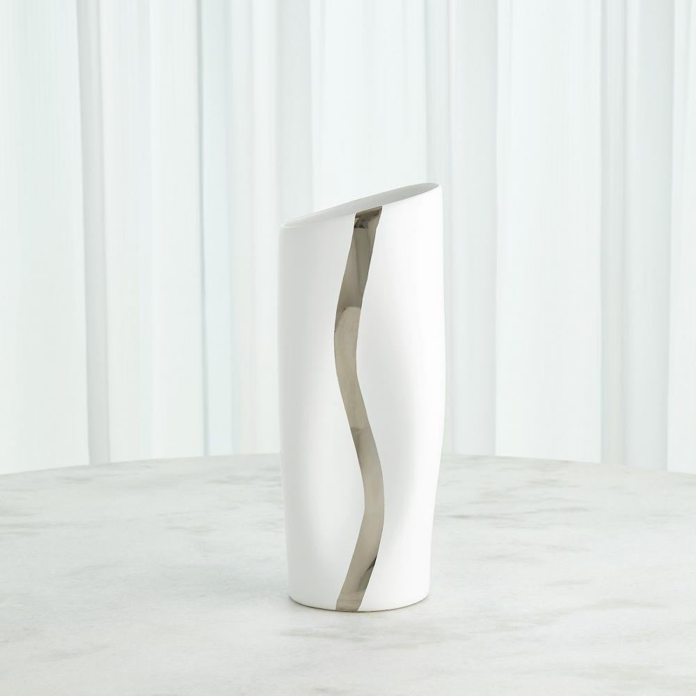 Global Views Loose Stripe Small Platinum Vase