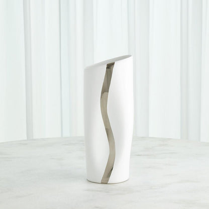 Global Views Loose Stripe Small Platinum Vase
