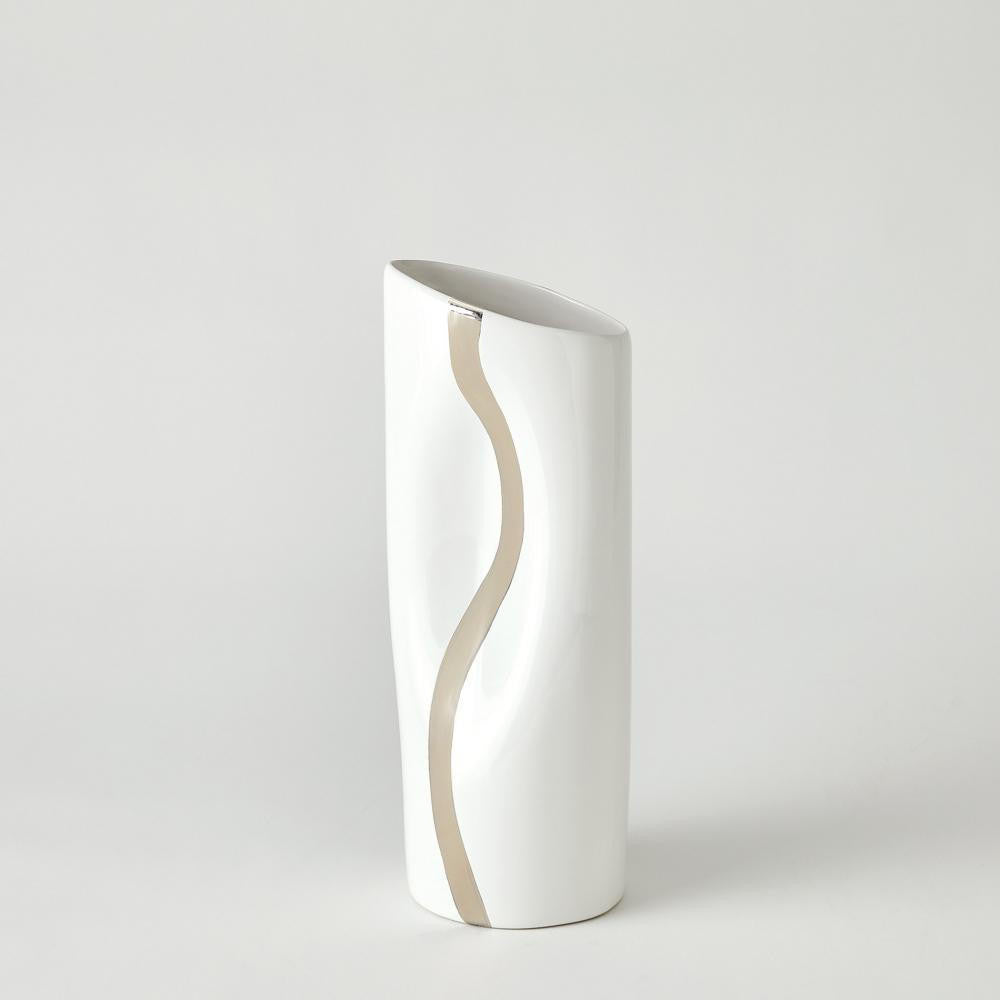 Global Views Loose Stripe Small Platinum Vase