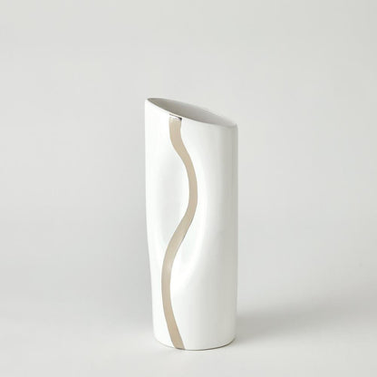 Global Views Loose Stripe Small Platinum Vase