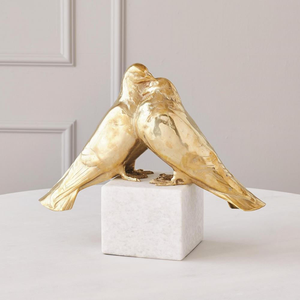 Global Views Love Doves Brass Sculpture
