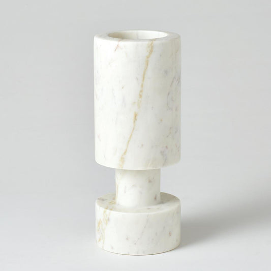 Global Views Luc White Marble Vase