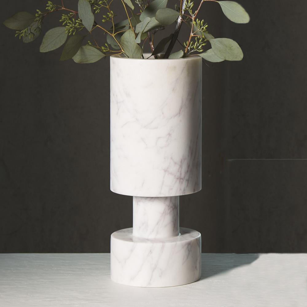 Global Views Luc White Marble Vase