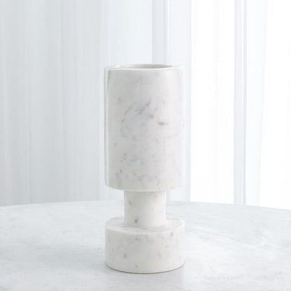 Global Views Luc White Marble Vase