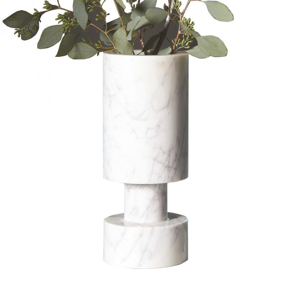 Global Views Luc White Marble Vase