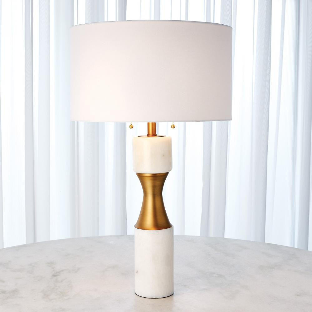 Global Views Marble Cinch White Table Lamp