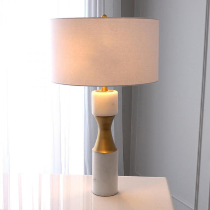 Global Views Marble Cinch White Table Lamp