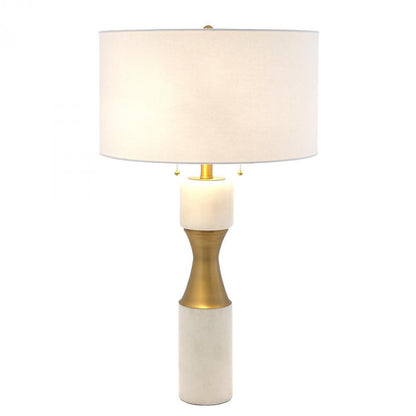 Global Views Marble Cinch Lamp White