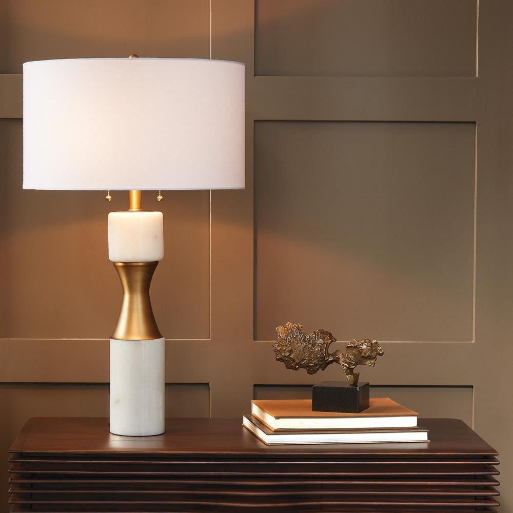 Global Views Marble Cinch White Table Lamp