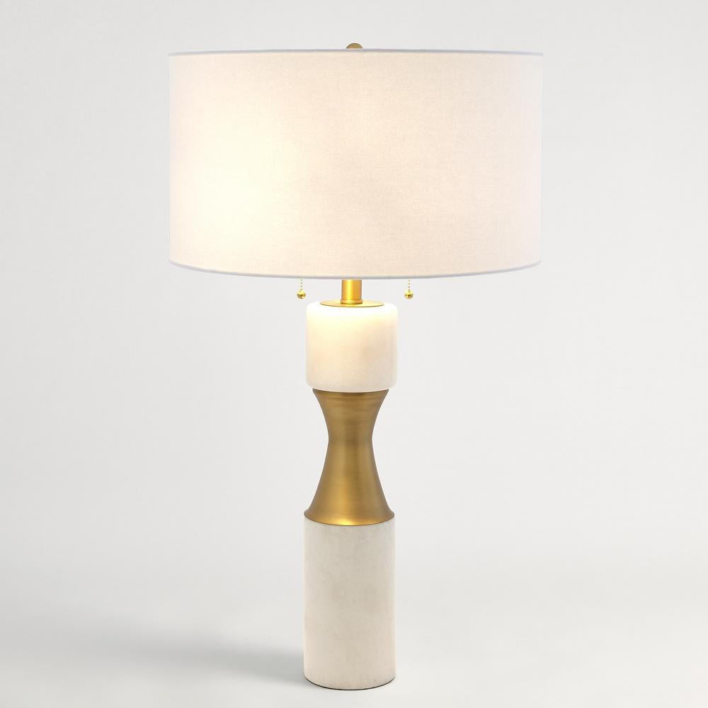 Global Views Marble Cinch White Table Lamp