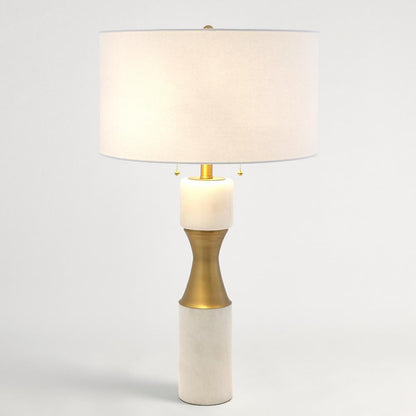 Global Views Marble Cinch White Table Lamp