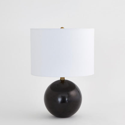 Global Views Marble Sphere Black Table Lamp