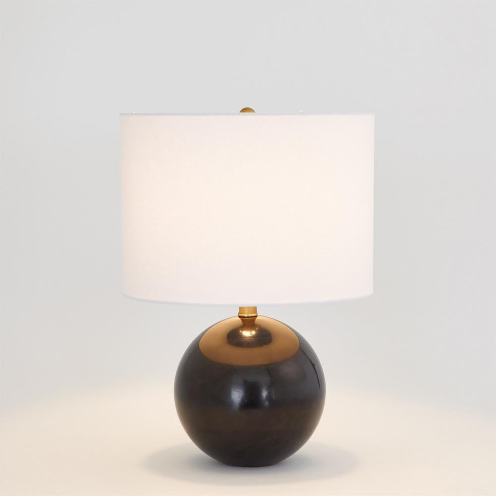 Global Views Marble Sphere Black Table Lamp