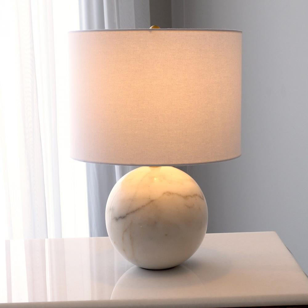 Global Views Marble Sphere White Table Lamp
