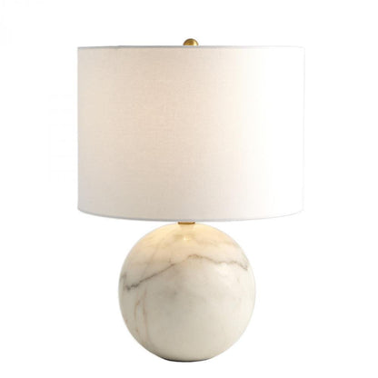 Global Views Marble Sphere White Table Lamp