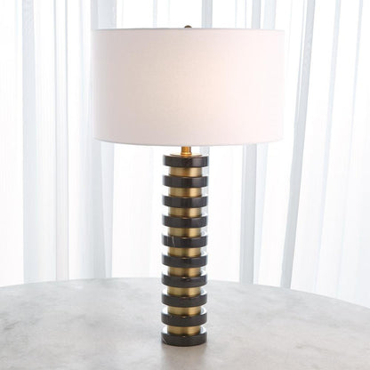 Global Views Marble Stack Black Table Lamp
