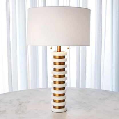 Global Views Marble Stack White Table Lamp