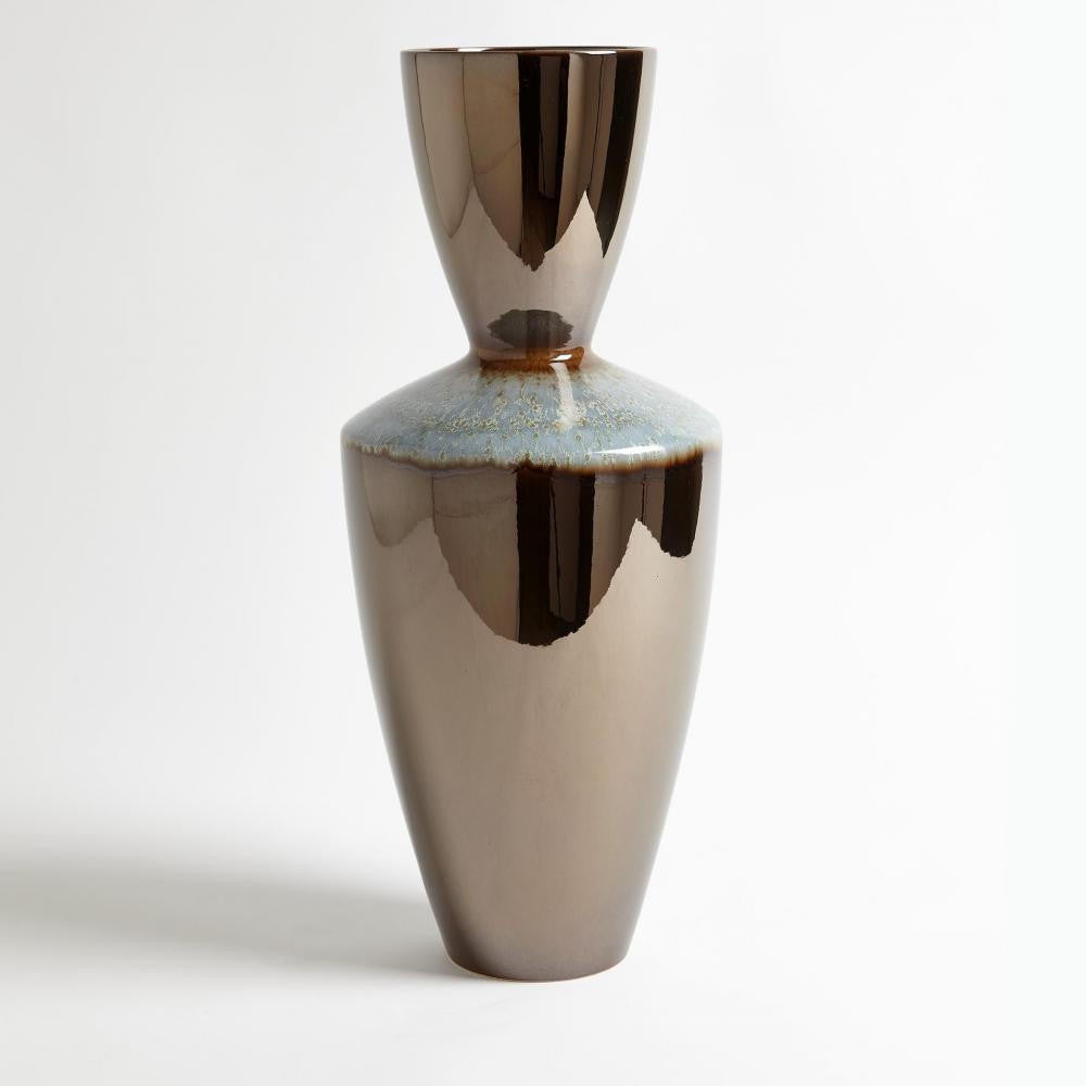 Global Views Marta's Tall Bronze Reactive Blue Vase