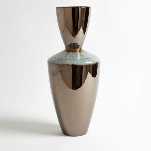 Global Views Marta's Tall Bronze Reactive Blue Vase