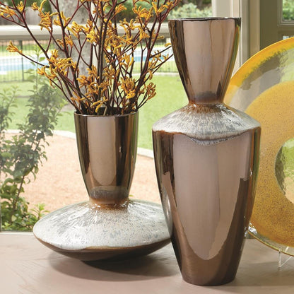 Global Views Marta's Tall Bronze Reactive Blue Vase