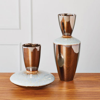 Global Views Marta's Tall Bronze Reactive Blue Vase