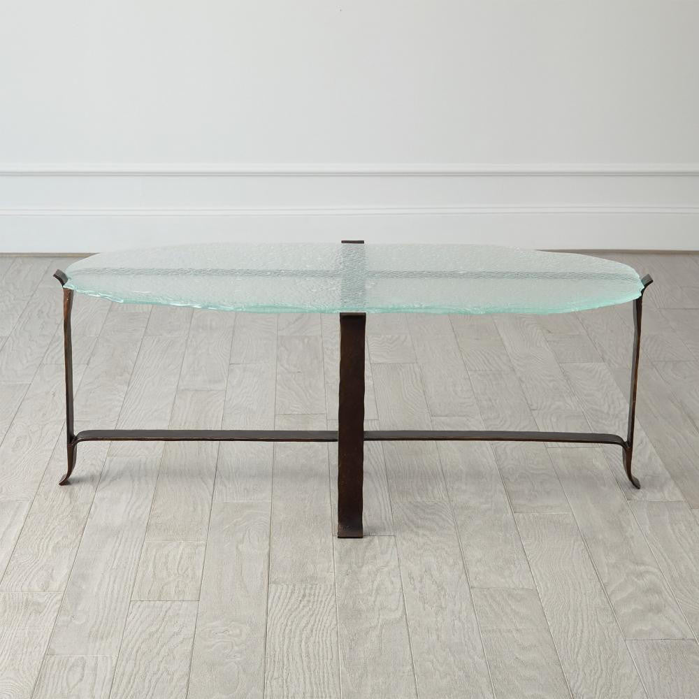 Global Views Melting Glass Bronze Cocktail Table