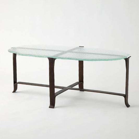 Global Views Melting Glass Bronze Cocktail Table
