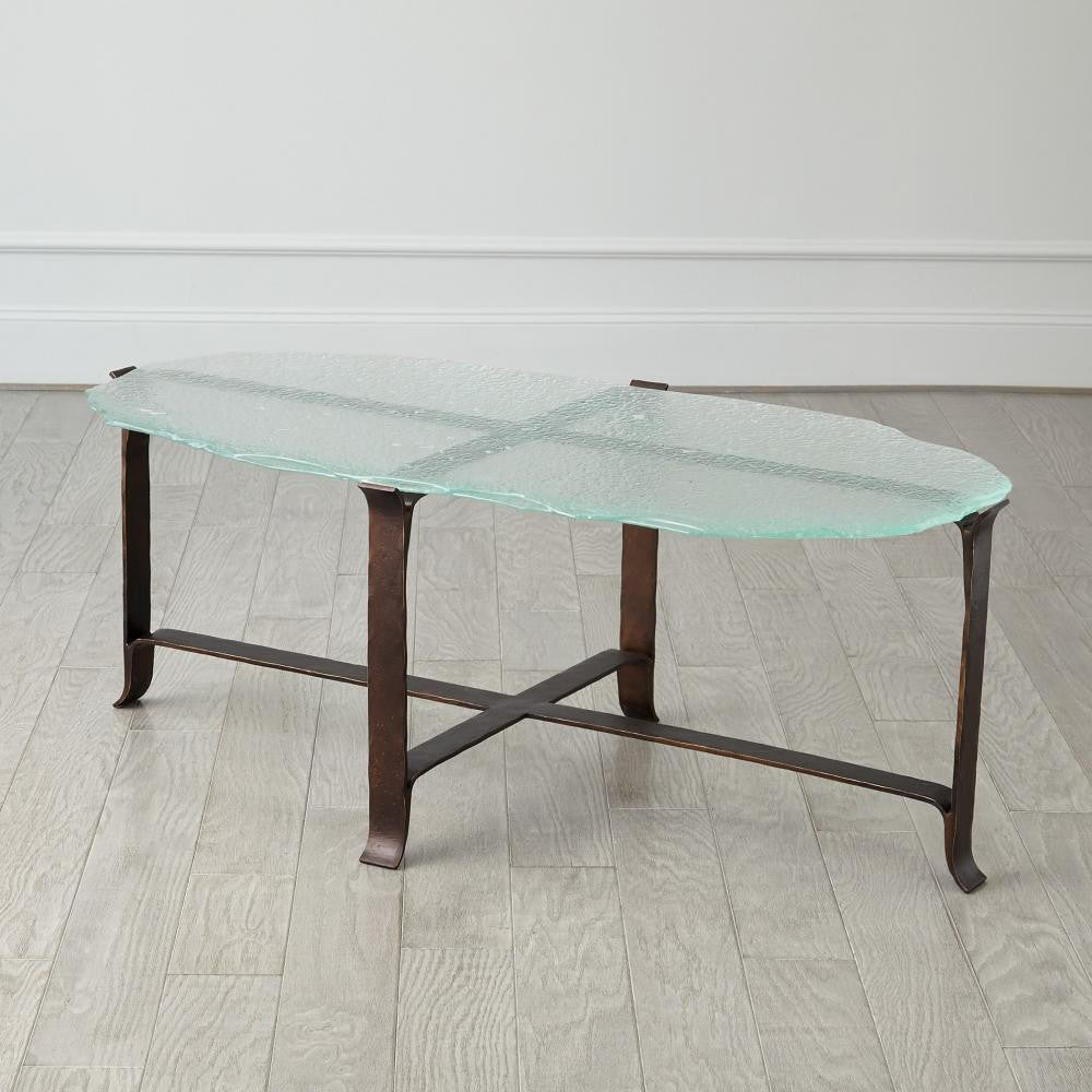 Global Views Melting Glass Bronze Cocktail Table
