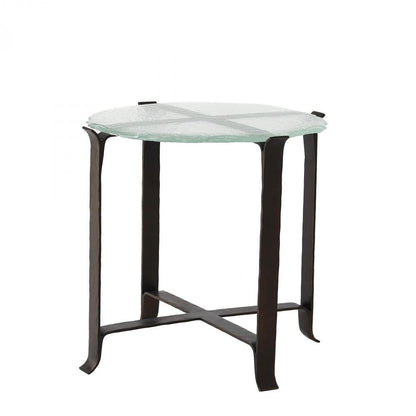 Global Views Melting Glass Bronze Side Table