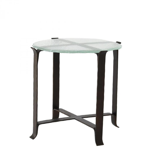 Global Views Melting Glass Bronze Side Table
