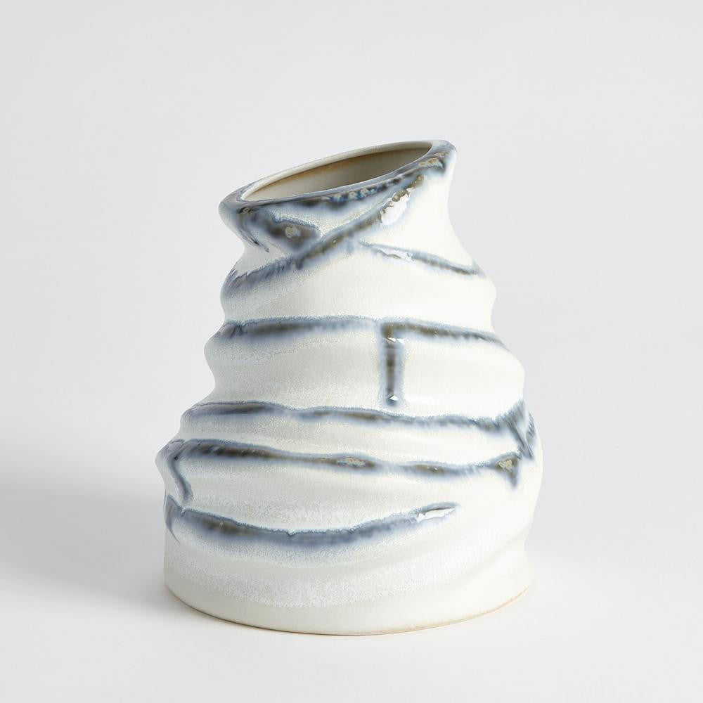 Global Views Melting Indigo Drip Vase