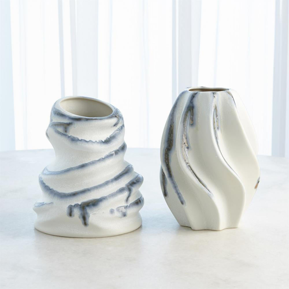 Global Views Melting Indigo Drip Vase