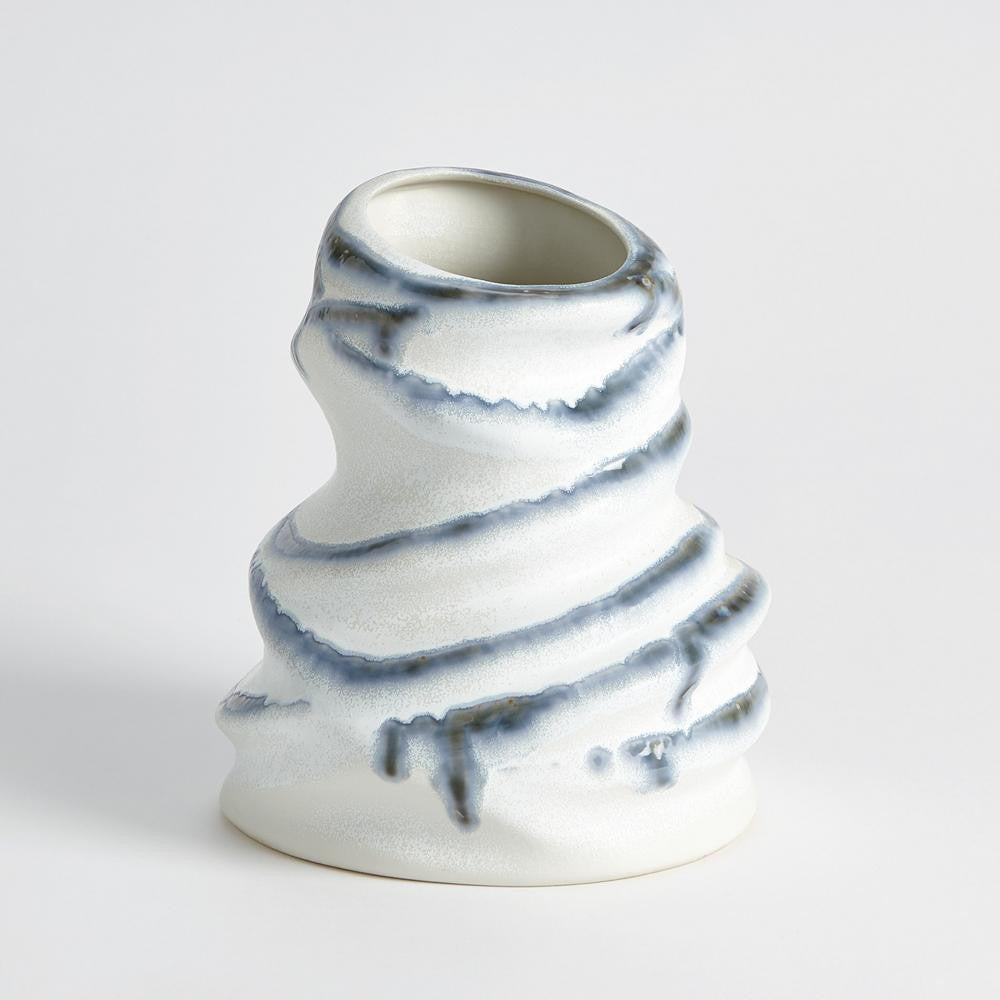 Global Views Melting Indigo Drip Vase
