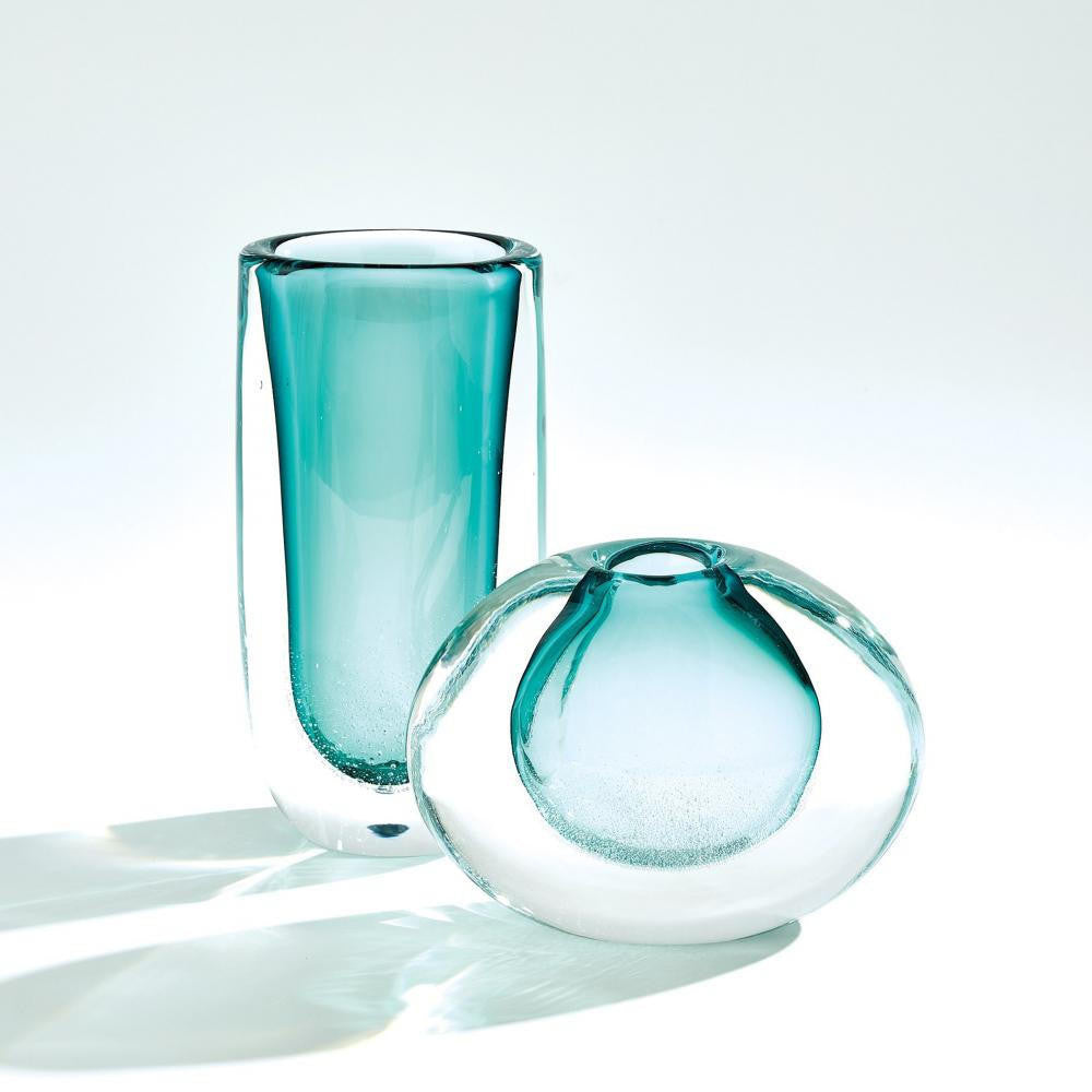 Global Views Micro Bubble Large Azure Vase