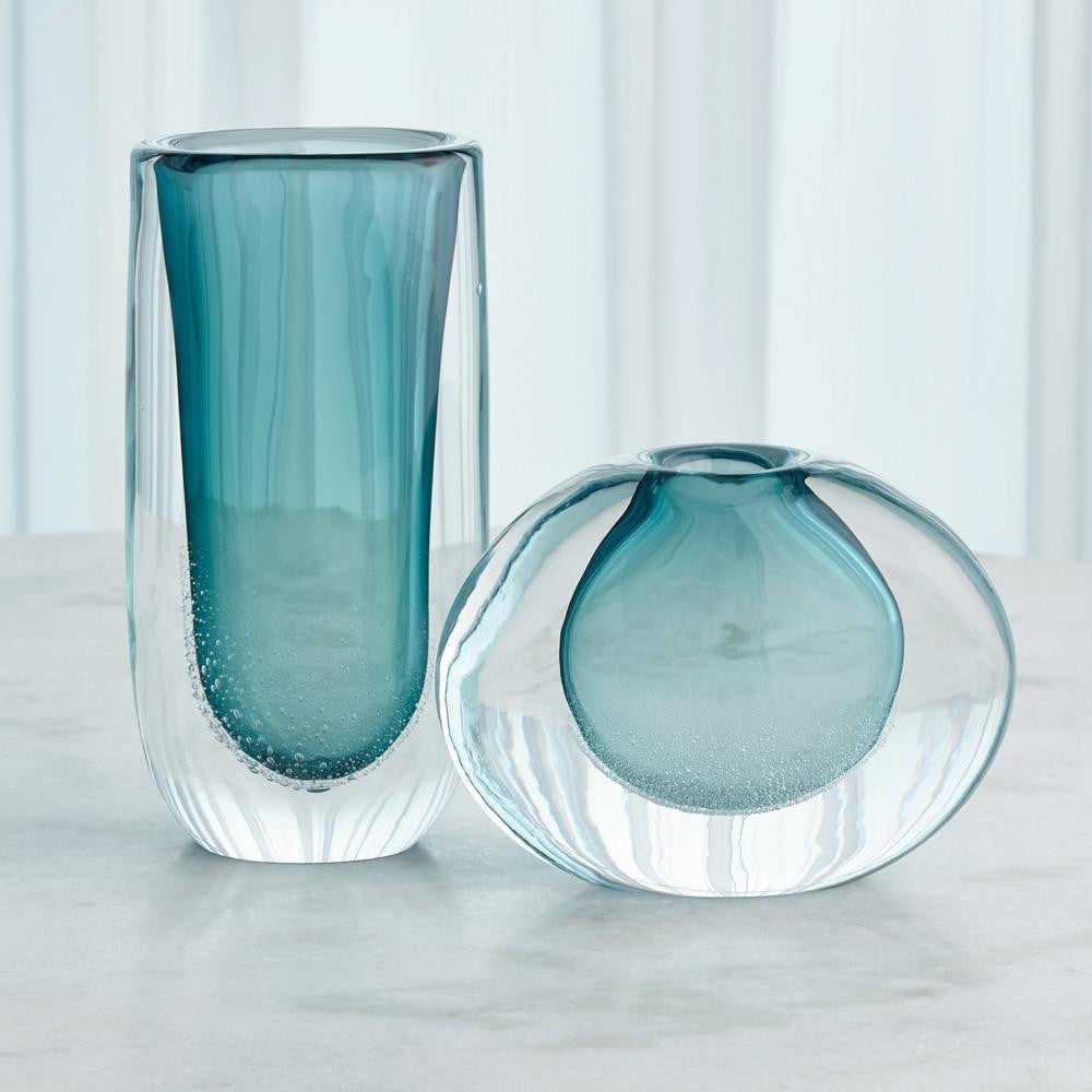 Global Views Micro Bubble Large Azure Vase