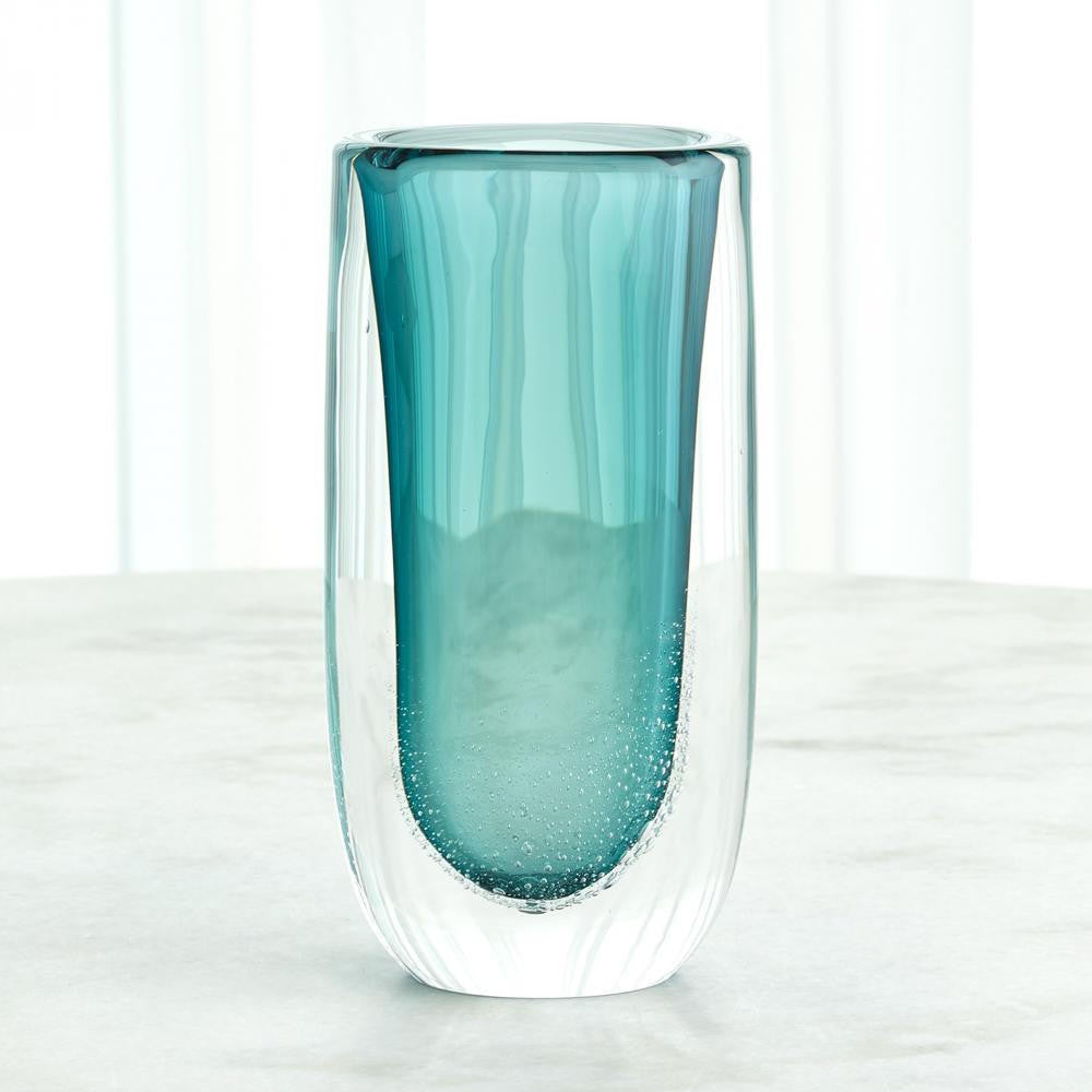 Global Views Micro Bubble Large Azure Vase