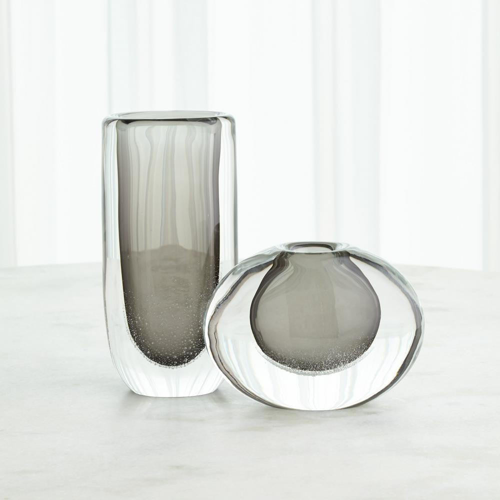 Global Views Micro Bubble Large Gray Vase