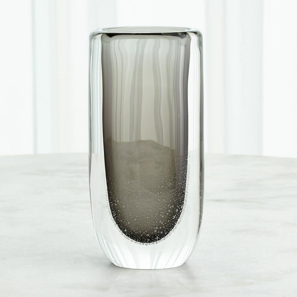 Global Views Micro Bubble Large Gray Vase