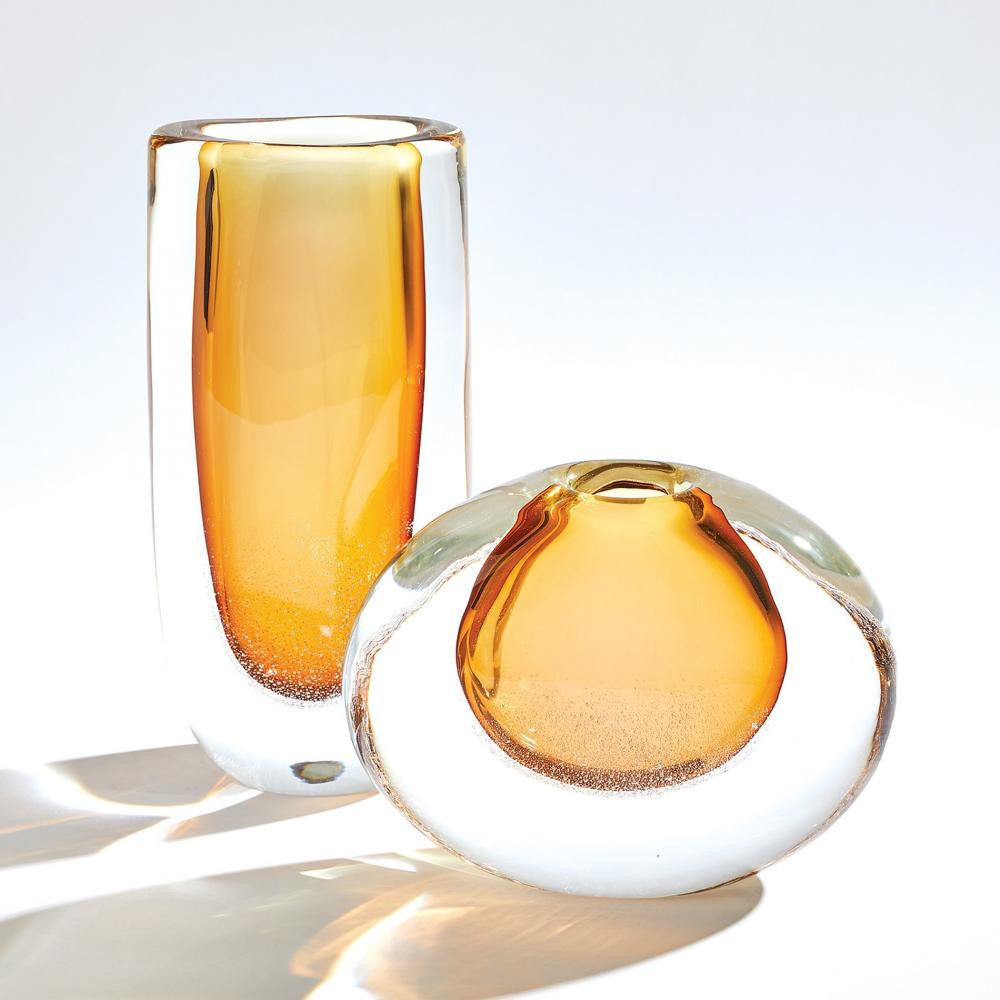 Global Views Micro Bubble Small Amber Vase
