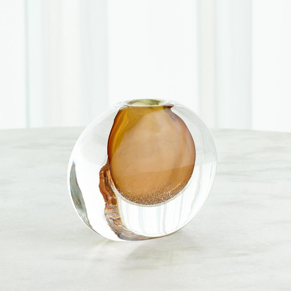 Global Views Micro Bubble Small Amber Vase