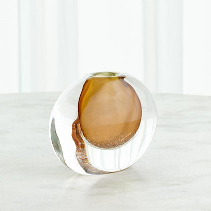 Global Views Micro Bubble Small Amber Vase