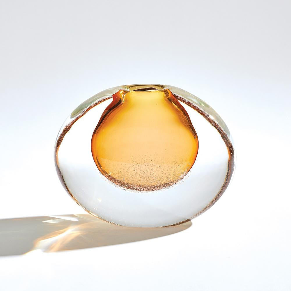 Global Views Micro Bubble Small Amber Vase