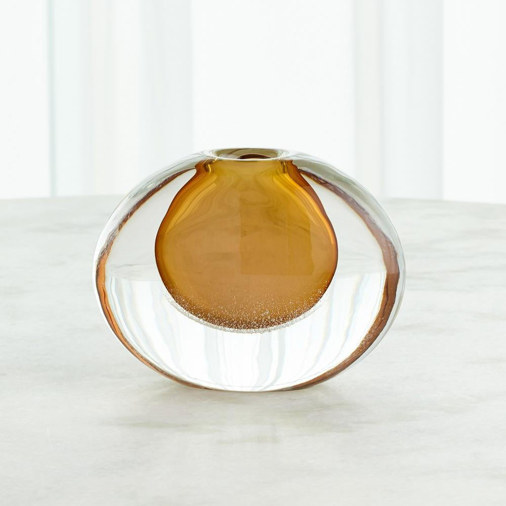 Global Views Micro Bubble Small Amber Vase